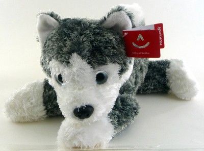 Aurora 12 Plush Gray Husky Dog Stuffed Animal Toy NEW  