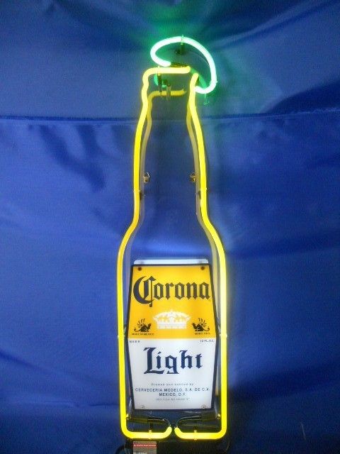   LIGHT BOTTLE NEON SIGN 2 SIDED DECORATIVE SIGN BAR BEER CERVEZA  