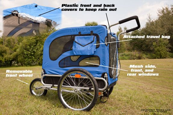 DELUXE DOG BIKE TRAILER STROLLER BICYCLE PET CARRIER  