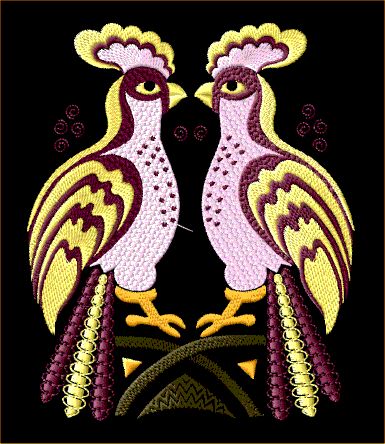 Fantasy birds machine embroidery designs 5x7 hoop  