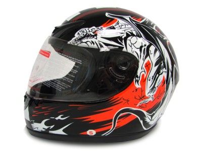 FULL FACE MOTORCYCLE STREET HELMET BLACK RACE MONSTER~M  