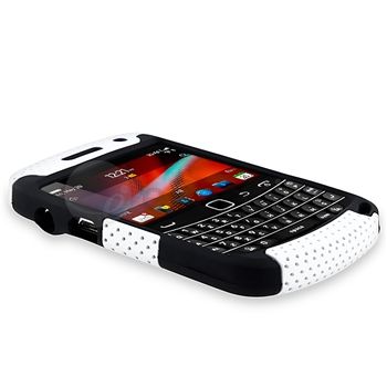 For BLACKBERRY BOLD DAKOTA 9900 9930 White PERFORATED HYBRID HARD 