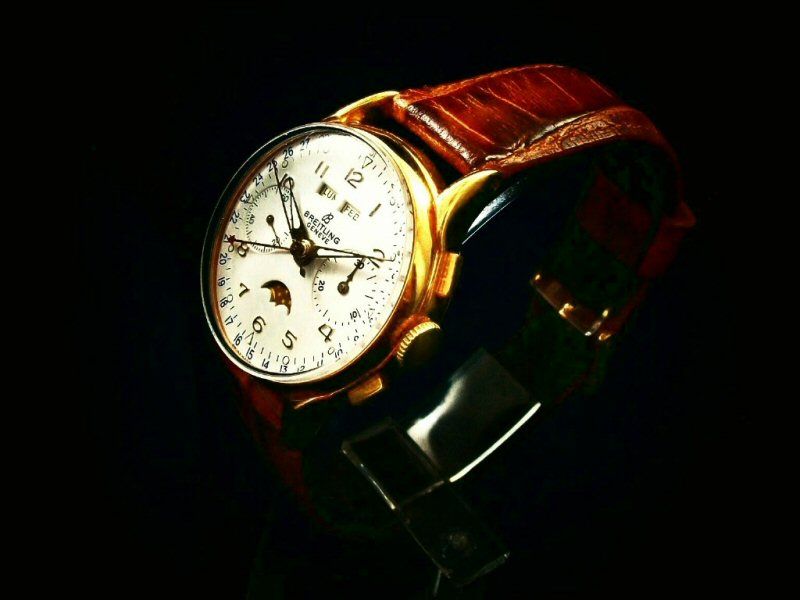 BREITLING TRIPLE CALENDAR   MOON PHASE CHRONOGRAPH. NR  