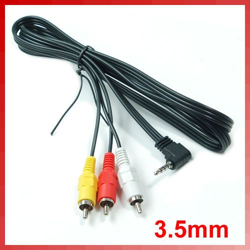 5mm Plug to 3X RCA Video Audio AV Cable for Camcorder  