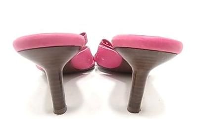 CELINE HOT PINK LEATHER SLIDE/SANDALS 38/US 8 Ex Cond  