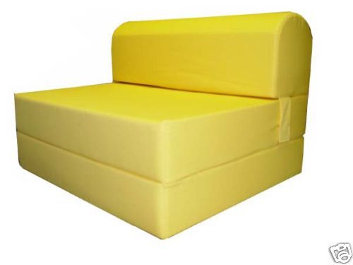 YELLOW SLEEPER CHAIR FOLDING FOAM BED FULL SIZE CUSHION  