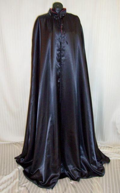 Vampire Cape Dracula Cloak Gothic Dramatic Drag Queen BLACK RED 