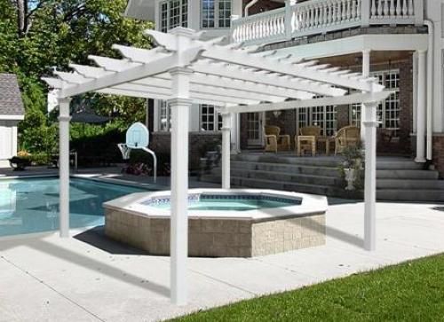 New Regency Outdoor Patio & Garden Vinyl Pergola 12x12  