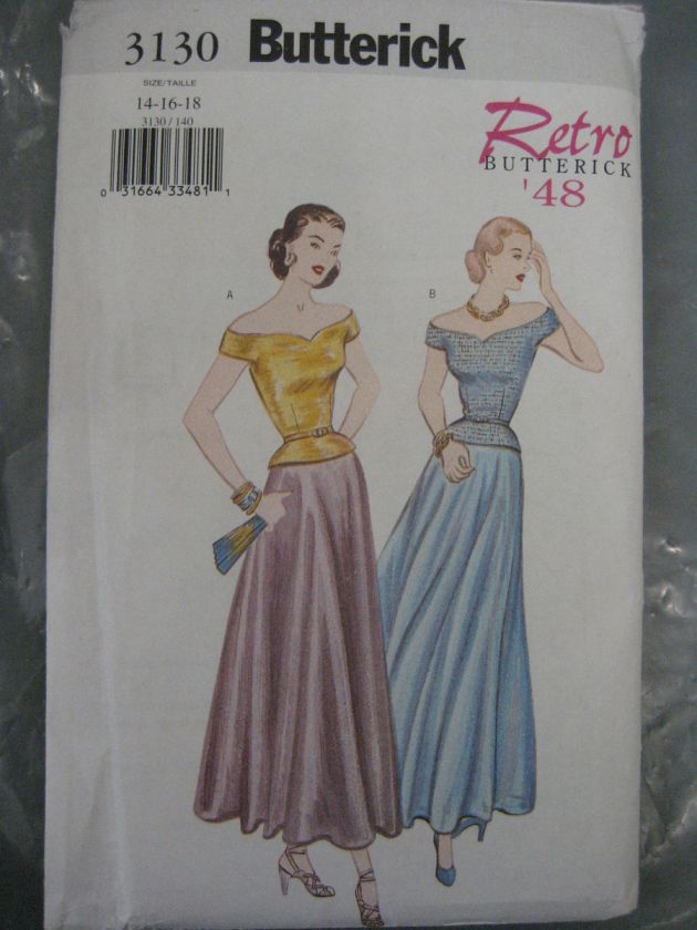 BUTTERICK RETRO EVENING SEPARATES COSTUME PATTERN 3130  