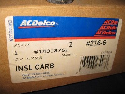 Up for auction is a NEW AC DELCO 216 6 CARB INSULATOR / HEATER GM 