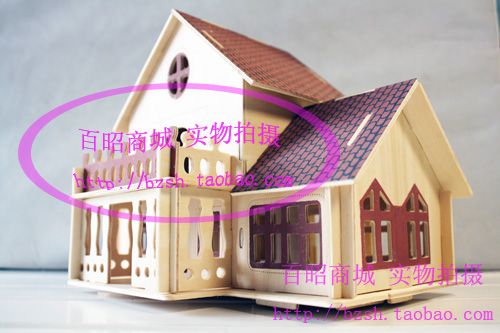 3DWooden Puzzle Doll House Samll Villa house model kit  