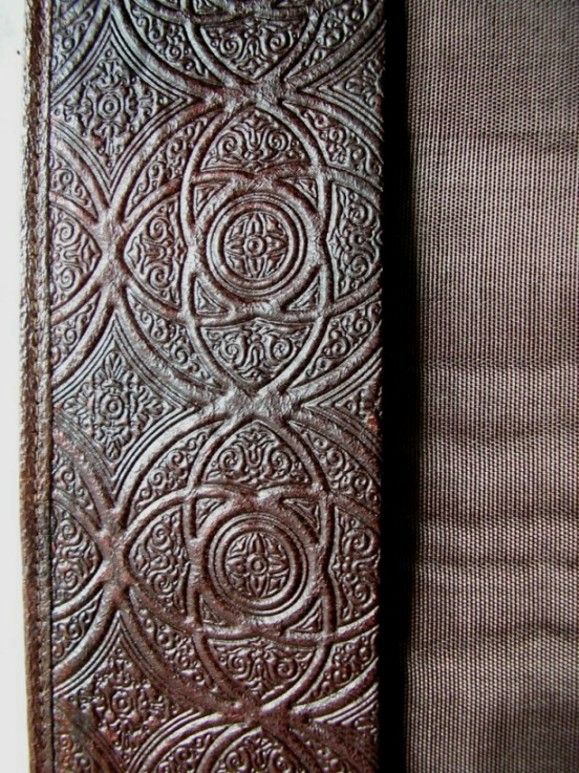 ART DECO BOOK COVER TOOLED LEATHER SALAMANDER LIZARD  