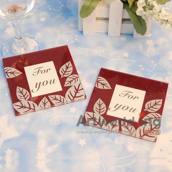 Fall Impression Photo Frame Glass Coaster Favor 1 SET (2pcs) (BD110008 