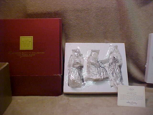 LENOX NATIVITY FIGURINE 3 KINGS FIGURINE MIB OLDER WHITE BONE OLD 