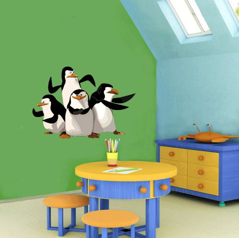 Madagascar Cartoon Wall Decor Sticker 25x16  