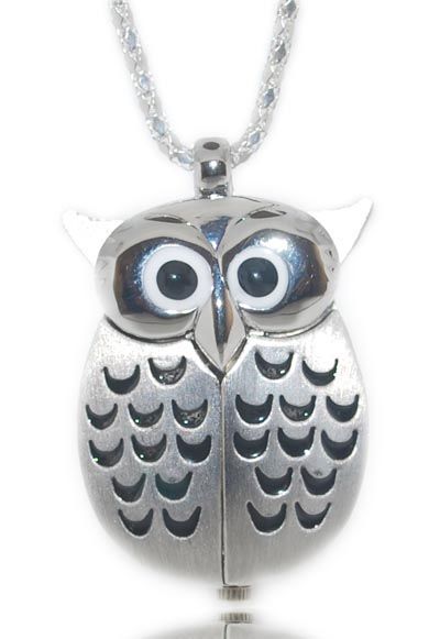 FREE SHIP FEE 10 PCS Silver OWL Necklace Watches 22T%  