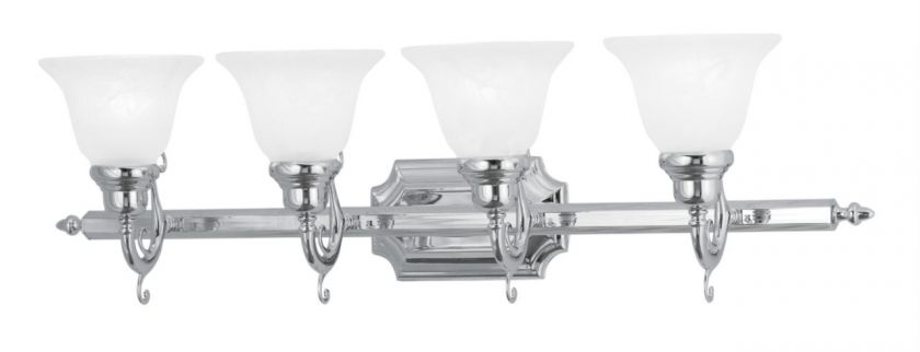 Livex 1284 05 French Regency Chrome 4 Light Bath Fixture  