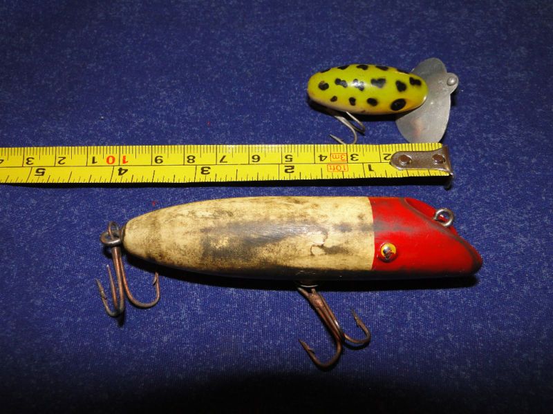 Vintage Fishing Lures Frog Jitter Bug Old Wood Lure  