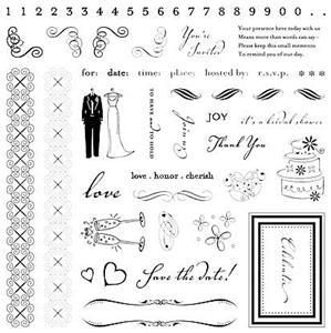 FISKARS Clear Stamps WEDDING Huge 8x8 Set BEAUTIFUL  