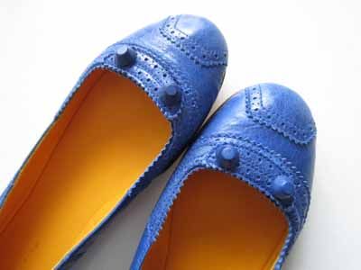 YUMMY Outremer Blue Balenciaga Arena Studded Flats 40 NIB  