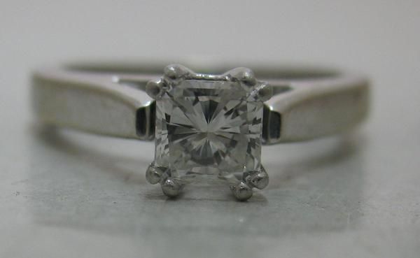 now free estate 50 princess diamond solitaire ring 14k platinum