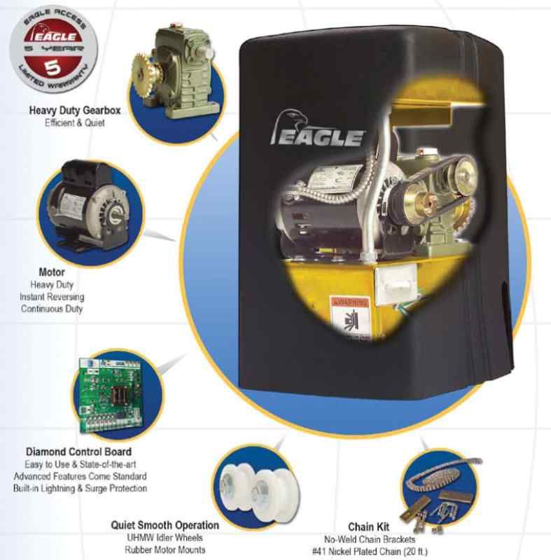 Eagle 1000FSF Residential Fail Safe Slide Gate Opener  