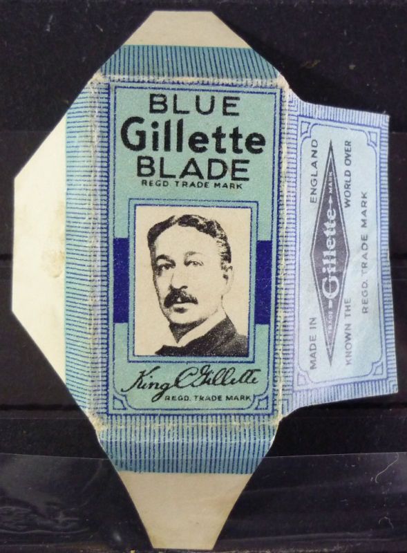 VINT.RAZOR BLADE WRAPPER BLUE GILLETTE BLADE  