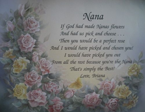 NANA PERSONALIZED POEM BIRTHDAY OR CHRISTMAS GIFT IDEA  