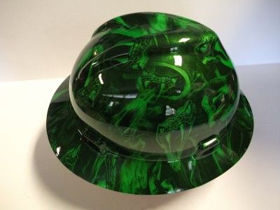 NEW Custom MSA V GUARD Full Brim Hard Hat Green VENOM Pattern  