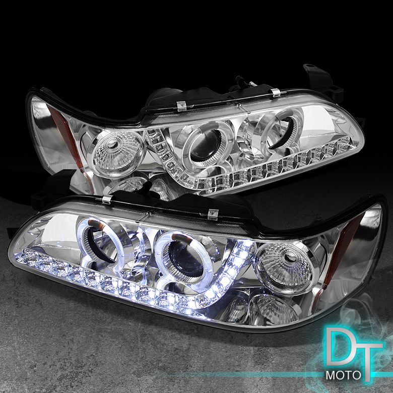 93 97 TOYOTA COROLLA DRL LED HALO PROJECTOR HEAD LIGHTS  