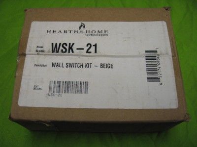 WSK 21 HEAT & GLO WALL SWITCH KIT CONTROL GAS FIRE PLACE BEIGE HEARTH 