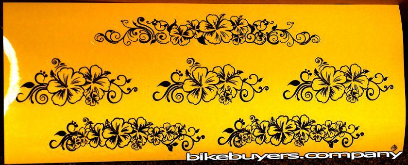 STICKERS HIBISCUS HAWAIIAN FLOWER DECAL BEACH CRUISER  