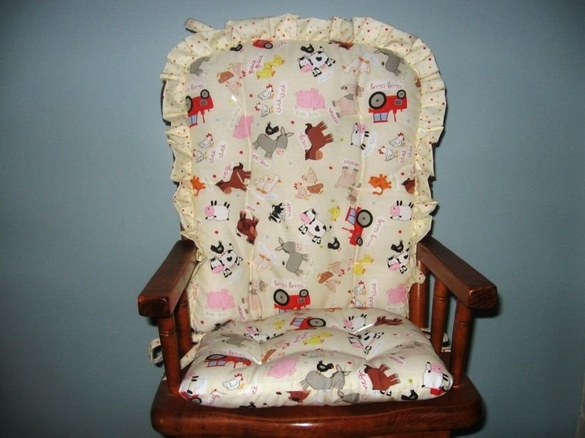 FARM ANIMAL Cream Childs Rocking & High Chair Cushions  