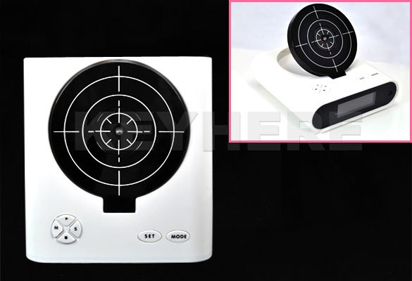 LCD Target Gun Model Alarm Clock Gadget Toy With Laser  