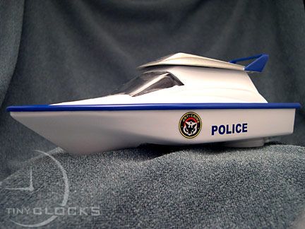 Miniature Clocks, Police Speed Boat Alarm Clock  