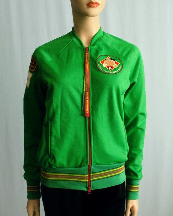 Harajuku Lovers Green Zip Jacket Embroidered Patches S  