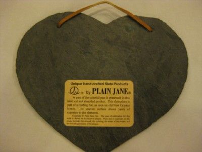 Plain Jane SLATE Roof Tile Wall Hanging Snowman Heart  