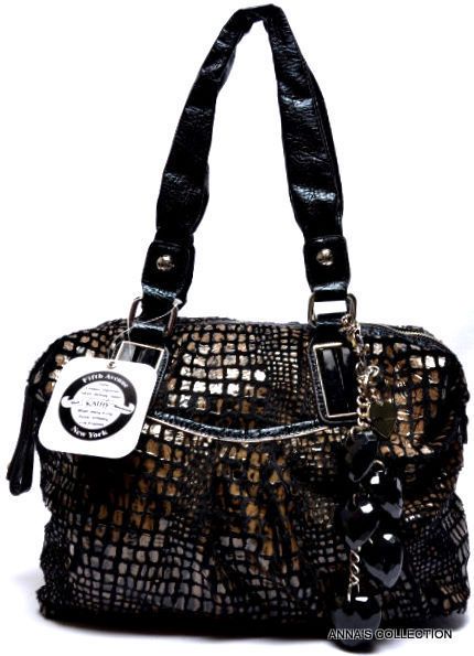 NWT  KATHY VAN ZEELAND SPARK MY HEART CROCO SNAKE SATCHEL PURSE 