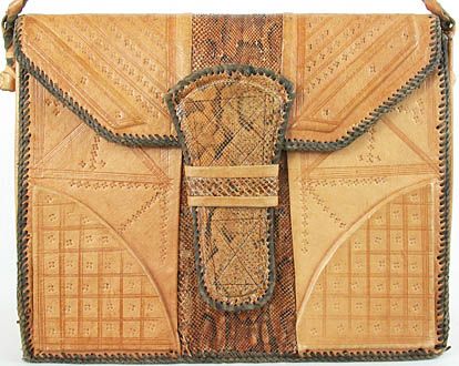 Handmade Tooled Leather+Rattle Snake Skin~Purse~Satchel  