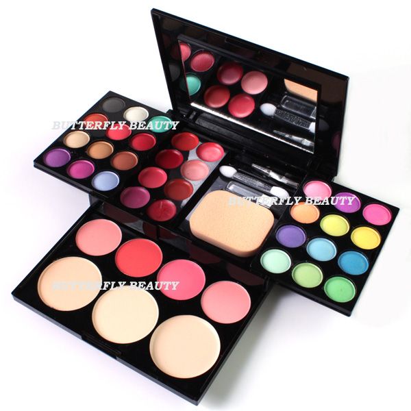 New Make Up Set Eyeshadow Eyelashes EyeCream Brush Blusher Lip Gloss 