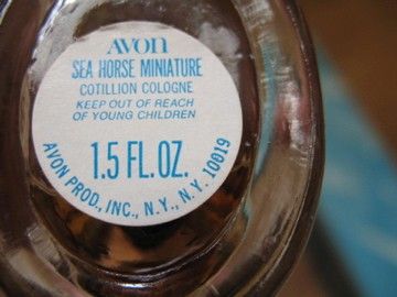 Vintage AVON SEA HORSE Miniature Cotillion Cologne Bottle 70s  