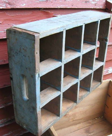 BEST ANTIQUE CUBBY CUPBOARD BEST OLD BLUE PAINT NR  