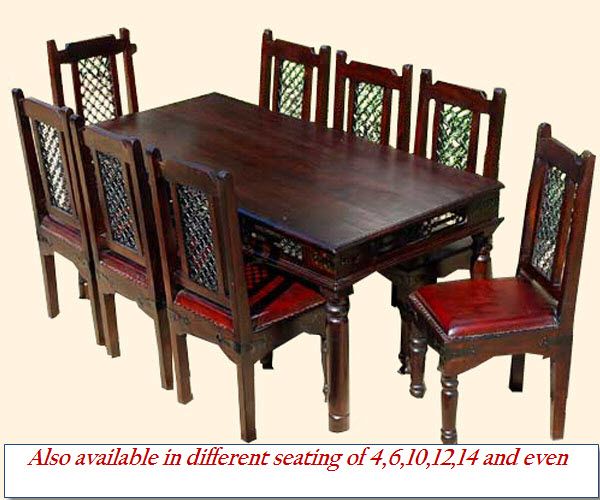   Dining Room Table & Chair Set for 8 People Rustic Furniture NEW  