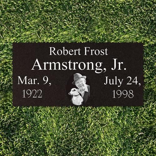 Center Oval Portrait   Black Granite Marker   4 Sizes   