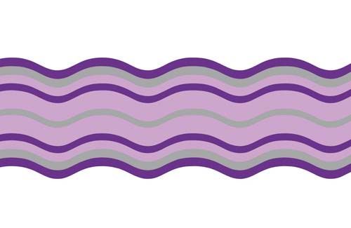 This contemporary wall border features a pretty wavy style pattern.