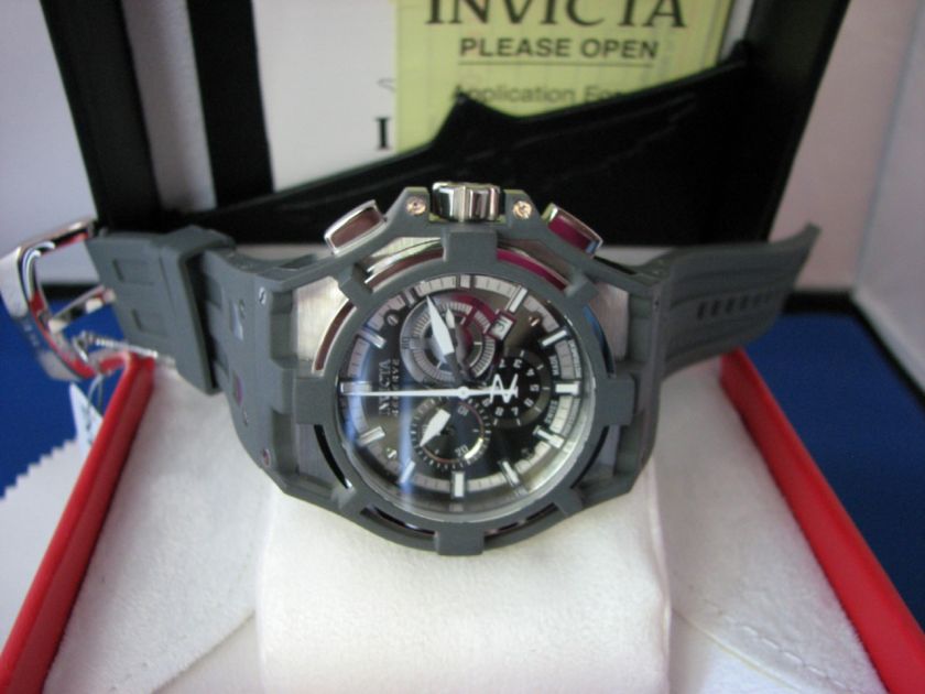 Invicta 0631 Akula Grey Polyurethane Chronograph Mens Watch  