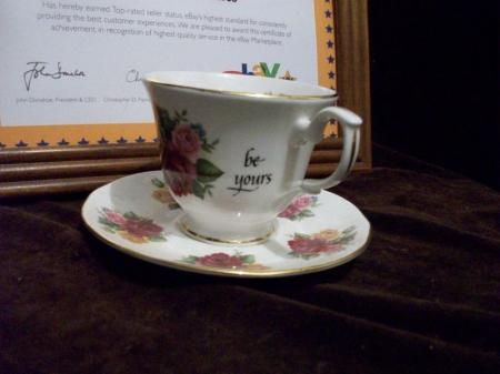 DUCHESS FINE BONE CHINA ENGLAND RELIGIOUS TEACUP ROSES  