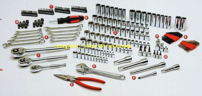   Piece Crescent Wrench Professional Mechanics Socket Wratchet Tool Set