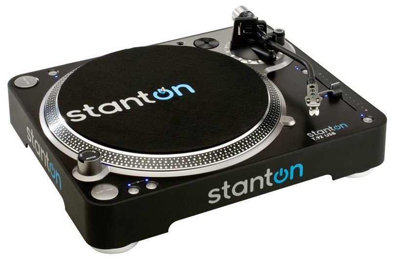 STANTON T.92 USB DIRECT DRIVE TURNTABLE w/CARTRIDGE, SLIPMAT, DUST 