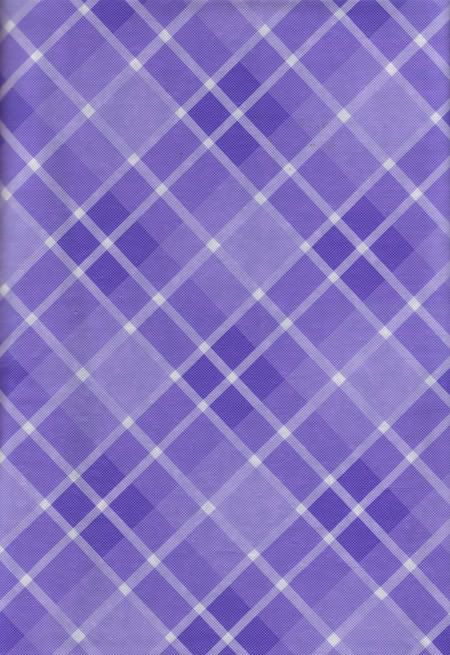 Purple Plaid PEVA Vinyl Tablecloth White Lilac Easter Flannel Back 